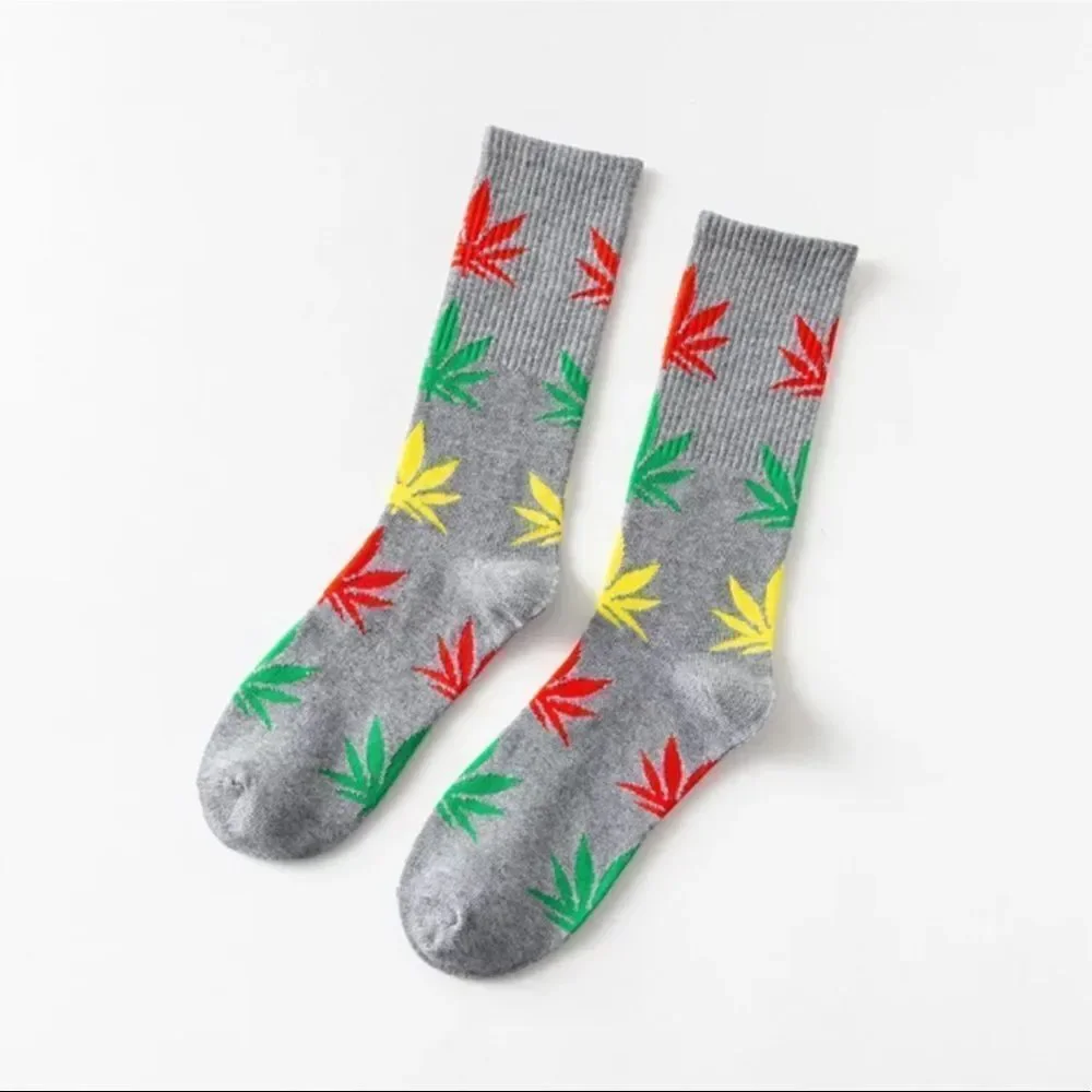 Ganja GREY Rasta Leaf Socks